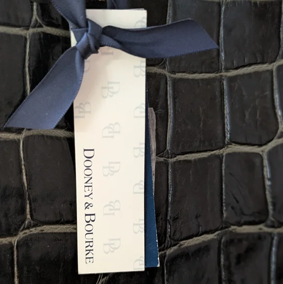 NWT Dooney and Bourke Croco Embossed Leather Green and Brown Bag - Picture 6 of 16